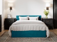LPD Berlin 5ft Kingsize Teal Fabric Ottoman Bed Frame Thumbnail