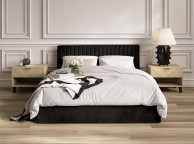 LPD Berlin 4ft6 Double Black Fabric Ottoman Bed Frame Thumbnail