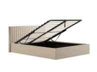 LPD Berlin 4ft6 Double Beige Fabric Ottoman Bed Frame Thumbnail