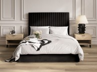 LPD Berlin TALL 4ft6 Double Black Fabric Ottoman Bed Frame Thumbnail