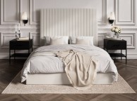 LPD Berlin TALL 4ft6 Double Milk Fabric Ottoman Bed Frame Thumbnail