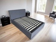 Metal Beds Texas 6ft Super Kingsize Grey Fabric Ottoman Bed Frame Thumbnail