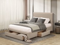 Flintshire Drury 5ft Kingsize Linen Finish Fabric Bed Frame With Drawers Thumbnail