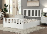 Flintshire Alyn 4ft6 Double White Wooden Ottoman Bed Frame Thumbnail
