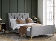Birlea Clover 4ft Small Double Grey Velvet Fabric Bed Frame Thumbnail