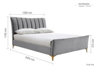 Birlea Clover 4ft Small Double Grey Velvet Fabric Bed Frame Thumbnail