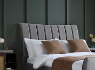 Birlea Clover 5ft Kingsize Grey Velvet Fabric Bed Frame Thumbnail