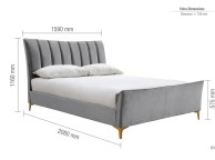 Birlea Clover 5ft Kingsize Grey Velvet Fabric Bed Frame Thumbnail