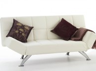 Serene Venice Orchard White Faux Leather Sofa Bed Thumbnail