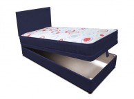 Joseph Planet Navy 2ft 6 Small Single Open Coil (Bonnell) Spring Ottoman Lift Divan Bed WITH FREE HEADBOARD Thumbnail