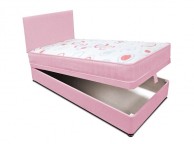Joseph Planet Pink 2ft 6 Small Single Open Coil (Bonnell) Spring Ottoman Lift Divan Bed WITH FREE HEADBOARD Thumbnail