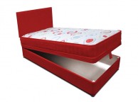 Joseph Planet Red 2ft 6 Small Single Open Coil (Bonnell) Spring Ottoman Lift Divan Bed WITH FREE HEADBOARD Thumbnail
