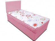 Joseph Planet Pink 3ft Single Open Coil (Bonnell) Spring Divan Bed WITH FREE HEADBOARD Thumbnail