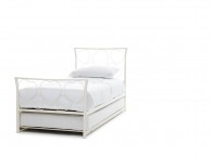 Serene Chloe 3ft Single Ivory Gloss Metal Guest Bed Frame Thumbnail