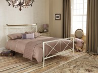 Serene Pasha 5ft King Size Ivory Metal Bed Frame Thumbnail