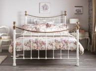 Serene Ethan Ivory Gloss with Brass 6ft Super King Size Metal Bed Frame Thumbnail