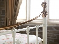 Serene Ethan Ivory Gloss with Brass 6ft Super King Size Metal Bed Frame Thumbnail