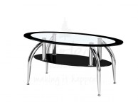 Birlea Soho 2 Tier Glass Coffee Table with Black Edging Thumbnail