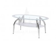 Birlea Soho 2 Tier Glass Coffee Table with White Edging Thumbnail