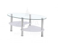 Birlea Soho 3 Tier Glass Coffee Table with White Edging Thumbnail