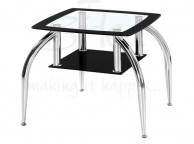 Birlea Soho Glass Lamp Table with Black Edging Thumbnail