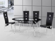 Birlea Soho Dining Table Set with Black Edging and Four Chairs Thumbnail