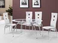 Birlea Soho Dining Table Set with White Edging and Four Chairs Thumbnail