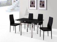 Birlea Camden Dining Table Set with Black Edging and Four Chairs Thumbnail