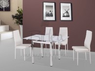 Birlea Camden Dining Table Set with White Edging and Four Chairs Thumbnail