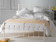 OBC Edwardian 4ft Small Double Glossy Ivory Metal Bed Frame Thumbnail