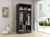 Birlea Lynx Black with Black Gloss 3 Door Wardrobe with Mirror Thumbnail