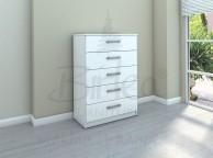 Birlea Lynx White Gloss 5 Drawer Chest of Drawers Thumbnail