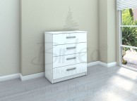 Birlea Lynx White Gloss 4 Drawer Chest of Drawers Thumbnail