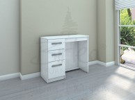 Birlea Lynx White with White Gloss 3 Drawer Single Pedestal Dressing Table Thumbnail