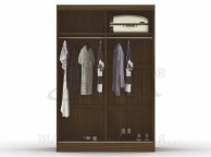 Birlea Lynx Walnut with Cream Gloss Sliding Door Wardrobe with Mirror Thumbnail