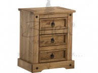 Birlea Corona Pine 3 Drawer Bedside Cabinet Thumbnail