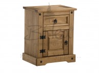 Birlea Corona Pine 1 Door 1 Drawer Bedside Cabinet Thumbnail