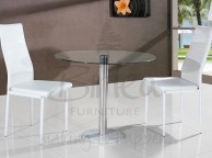 Birlea Romford Glass Dining Table Set with Two Chairs - White Thumbnail