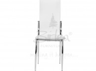 Birlea Croydon Glass Dining Table Set with Four Chairs - White Thumbnail