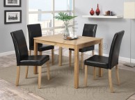Birlea Cambridge Oak Veneer Dining Table Set with Four Chairs Thumbnail