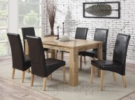 Birlea Gloucester Oak Veneer Dining Table Set with Six Chairs Thumbnail