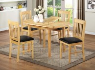 Birlea Chiltern Oak Finished Extendable Dining Table Set with Four Chairs Thumbnail