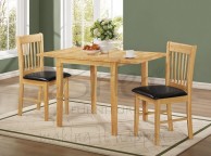 Birlea Oxford Oak Finished Drop Leaf Dining Table Set with Two Chairs Thumbnail