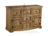 Birlea Corona Pine 2 Door 5 Drawer Sideboard Thumbnail