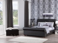 Serene Andria 5ft King Size Black Faux Leather Bed Frame Thumbnail