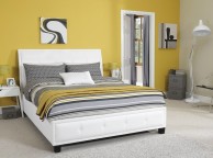 Serene Catania 5ft King Size White Faux Leather Bed Frame Thumbnail