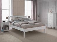 Serene Eleanor 6ft Super King Size White Wooden Bed Frame with Low Footend Thumbnail