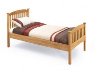 Serene Eleanor 3ft Single Oak Finish Wooden Bed Frame with High Footend Thumbnail