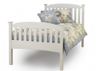 Serene Eleanor 3ft Single White Wooden Bed Frame with High Footend Thumbnail