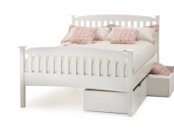 Serene Eleanor 3ft Single White Wooden Bed Frame with High Footend Thumbnail